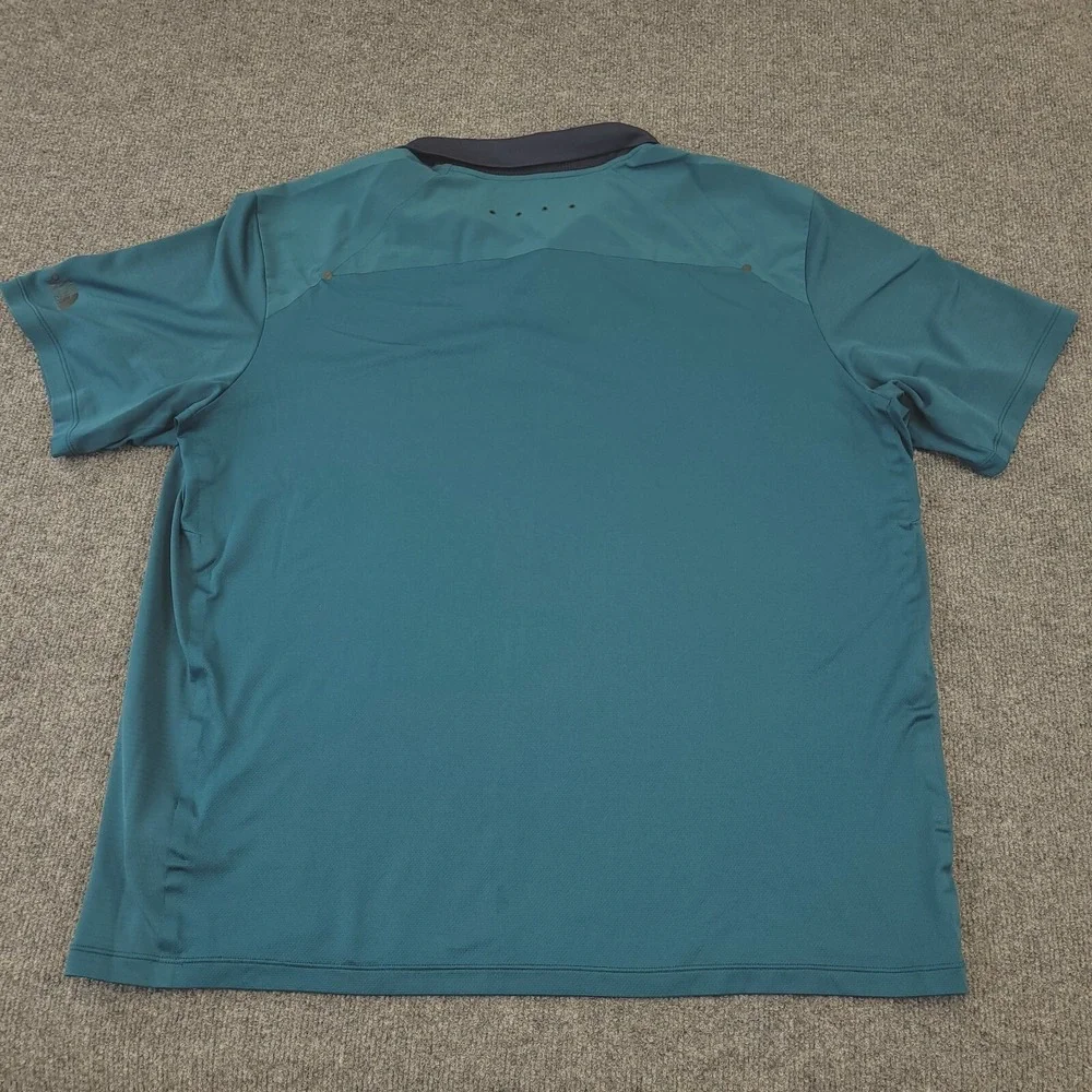 North Face Polo Shirt Mens XXL Vented Green Blue‎ Trim Outdoors